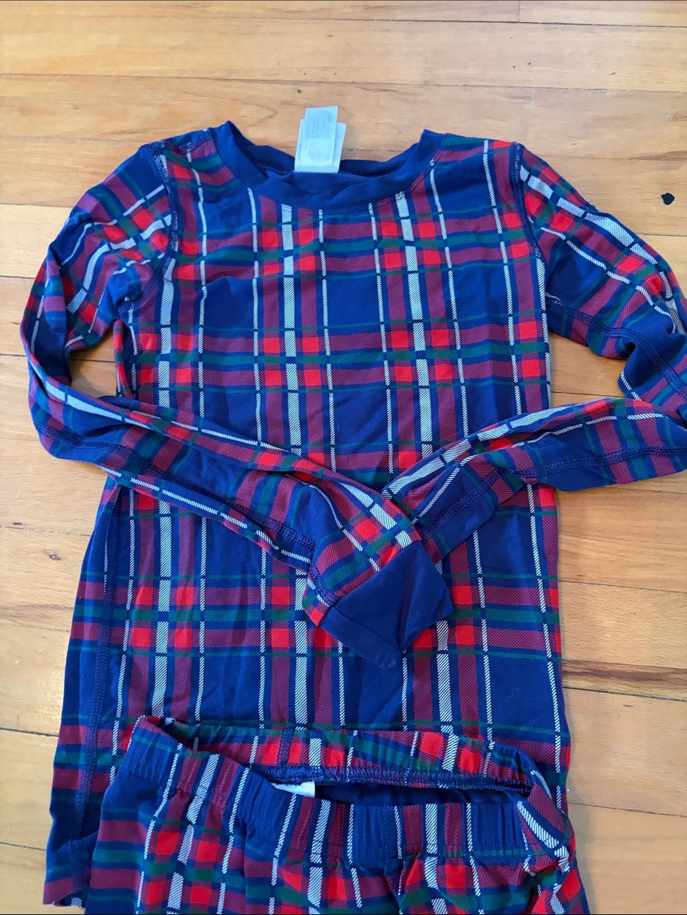 Hanna Andersson Navy, Red & Green Plaid Long-Sleeve Pajama Set